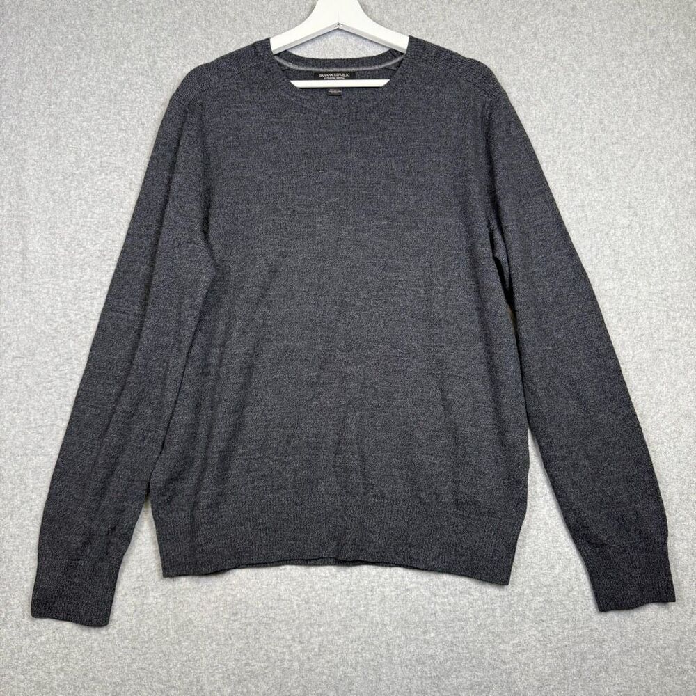 Banana Republic Women's Large Grey 100% Merino Extra Fine Wool Pullover Sweater
